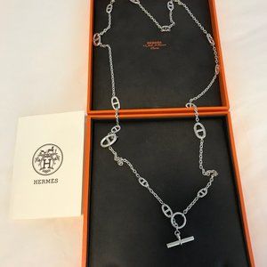 HERMES FARANDOLE SILVER 120cm NECKLACE